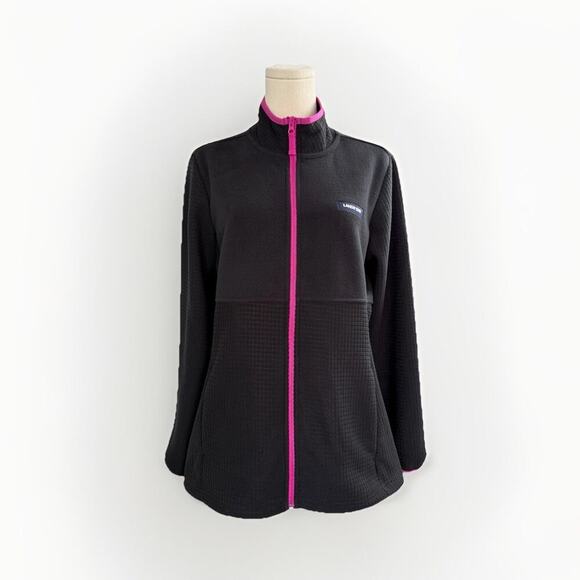 Lands End Grid Fleece Zip Up Jacket Womens M Gorpcore Hiking Outdoor Thermal - Picture 3 of 13
